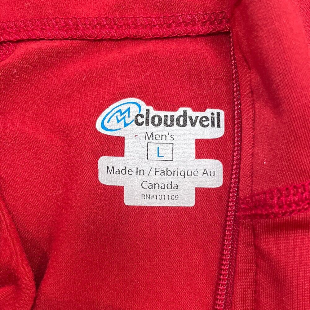 Cloudveil Short Sleeve Pullover Men’s Size Large Red Half Zip‎ Shirt Hiking Base - Picture 7 of 11